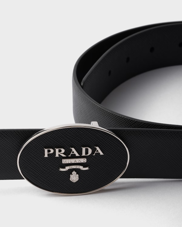 Saffiano belt buckle - Black Saffiano belt buckle - Black