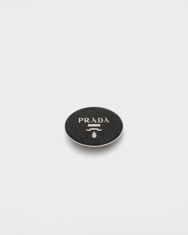 Saffiano belt buckle - Black Saffiano belt buckle - Black