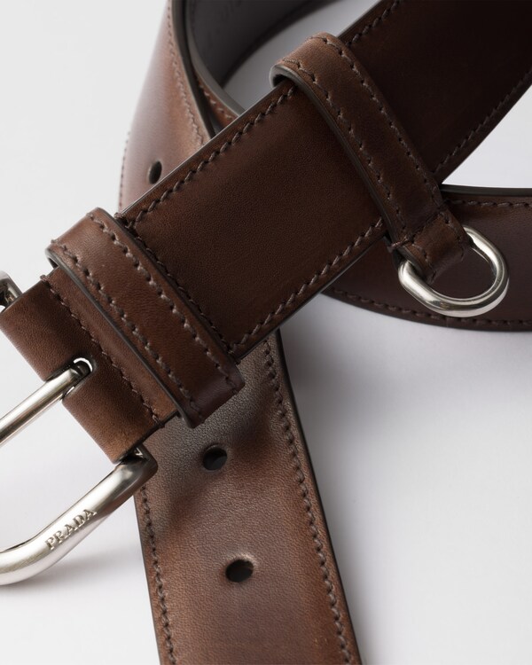Antiqued leather belt - Ebony Antiqued leather belt - Ebony
