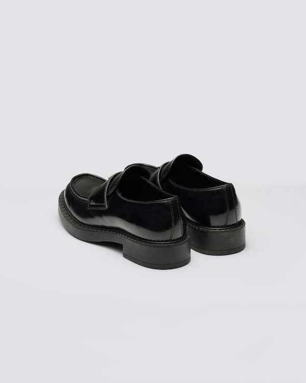 Chocolate brushed leather loafers - Black Chocolate brushed leather loafers - Black