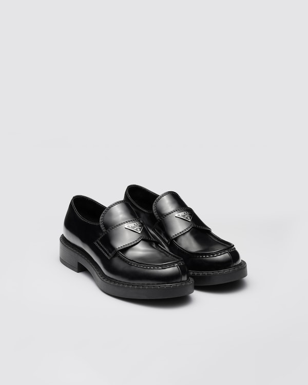 Chocolate brushed leather loafers - Black Chocolate brushed leather loafers - Black