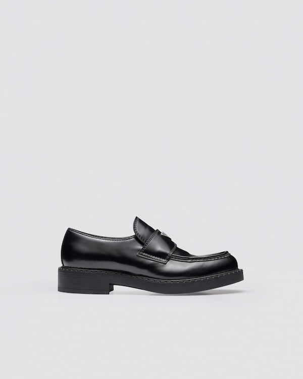 Chocolate brushed leather loafers - Black Chocolate brushed leather loafers - Black