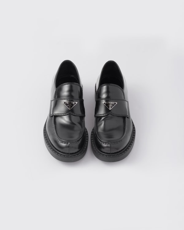 Chocolate brushed leather loafers - Black Chocolate brushed leather loafers - Black