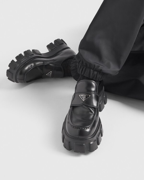 Monolith brushed leather loafers - Black Monolith brushed leather loafers - Black