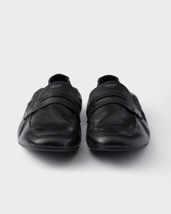 Shuffle antiqued leather loafers - Black Shuffle antiqued leather loafers - Black
