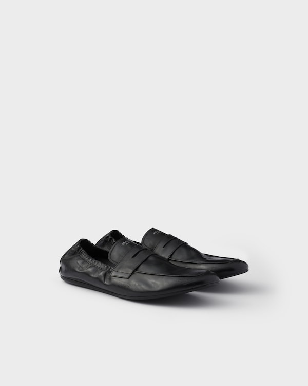 Shuffle antiqued leather loafers - Black Shuffle antiqued leather loafers - Black