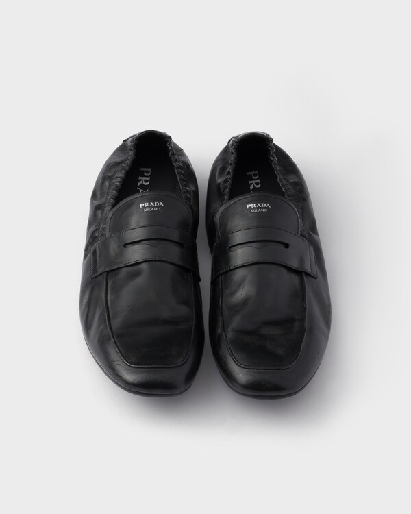 Shuffle antiqued leather loafers - Black Shuffle antiqued leather loafers - Black