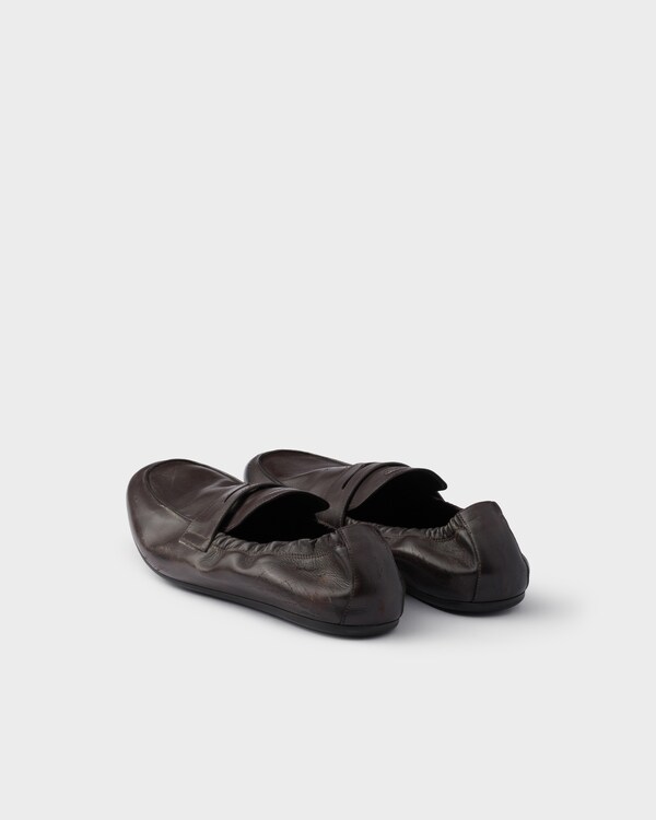 Shuffle antiqued leather loafers - Dark Brown Shuffle antiqued leather loafers - Dark Brown
