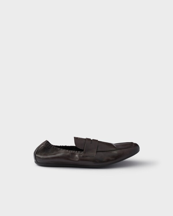 Shuffle antiqued leather loafers - Dark Brown Shuffle antiqued leather loafers - Dark Brown
