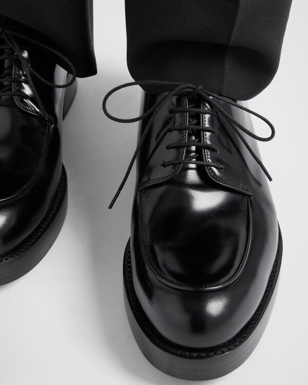 Brushed leather derby shoes - Black Brushed leather derby shoes - Black