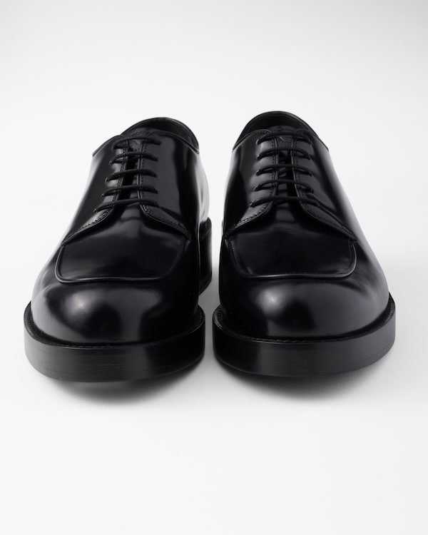 Brushed leather derby shoes - Black Brushed leather derby shoes - Black