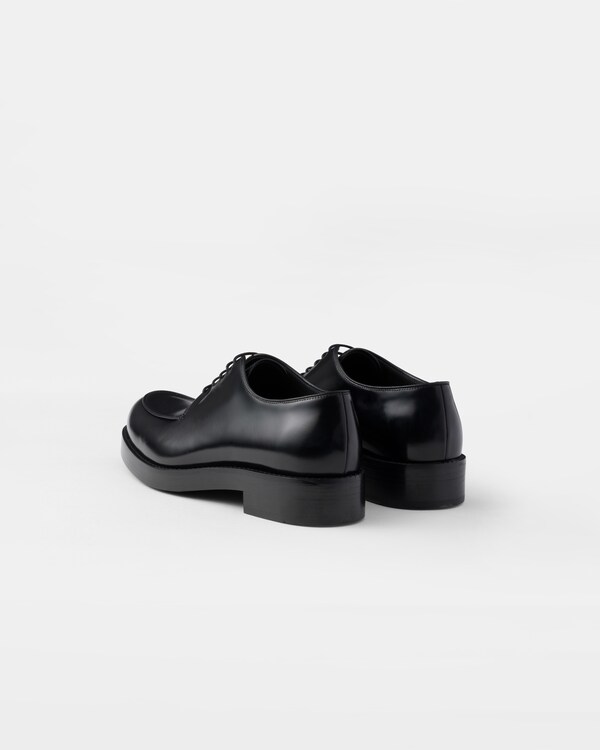 Brushed leather derby shoes - Black Brushed leather derby shoes - Black