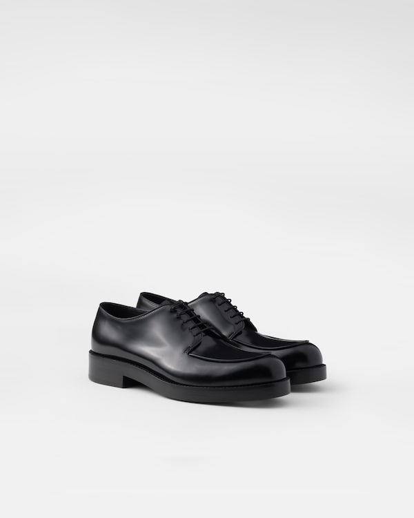 Brushed leather derby shoes - Black Brushed leather derby shoes - Black