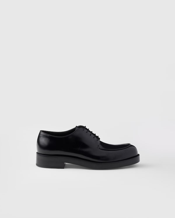 Brushed leather derby shoes - Black Brushed leather derby shoes - Black