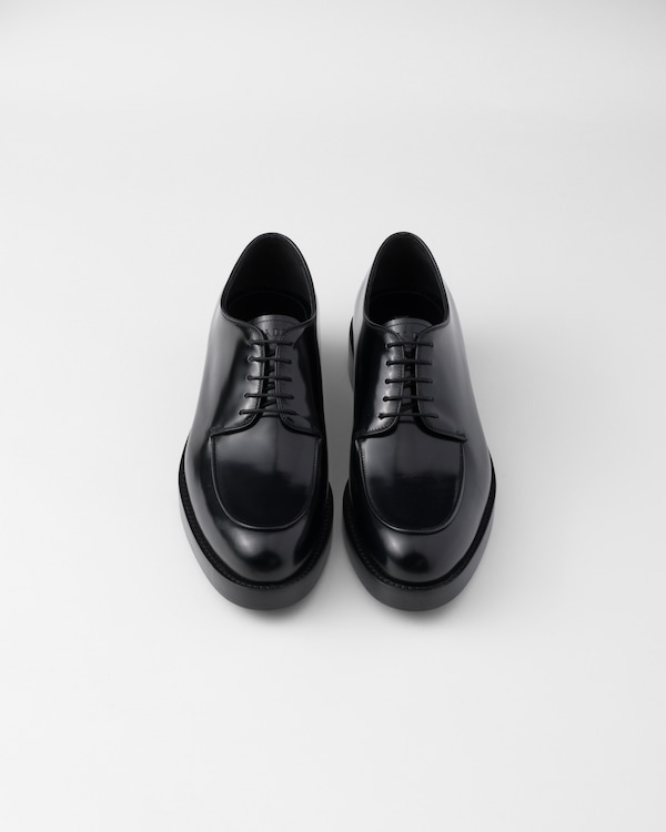 Brushed leather derby shoes - Black Brushed leather derby shoes - Black