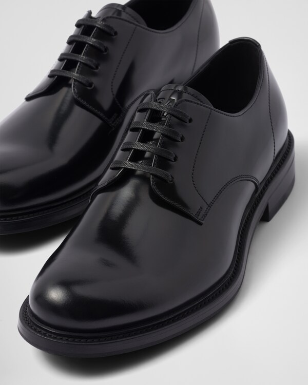 Brushed leather lace-up shoes - Black Brushed leather lace-up shoes - Black