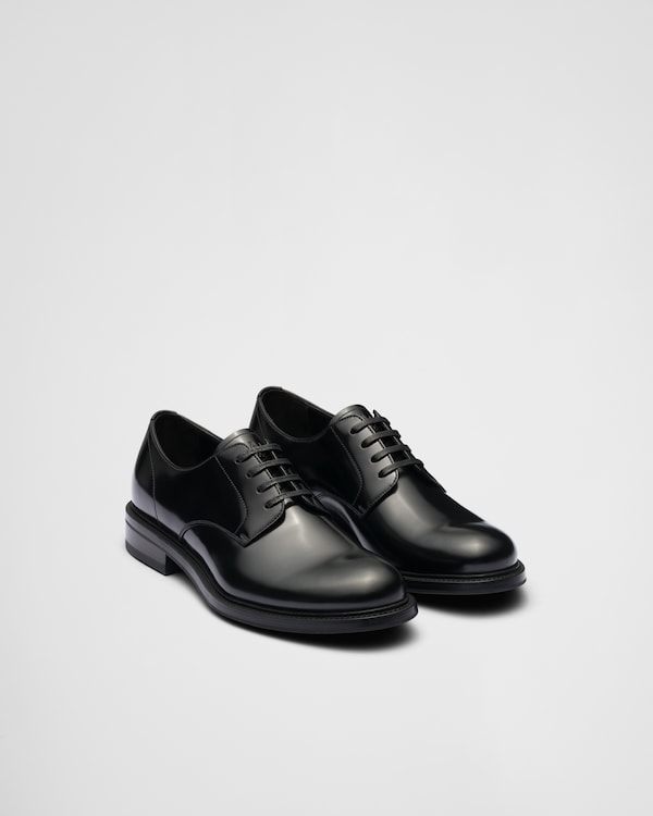 Brushed leather lace-up shoes - Black Brushed leather lace-up shoes - Black