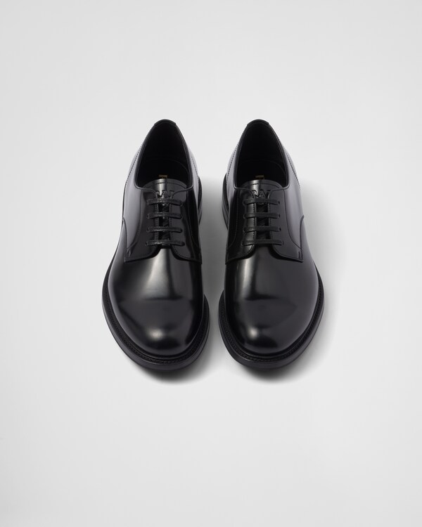 Brushed leather lace-up shoes - Black Brushed leather lace-up shoes - Black