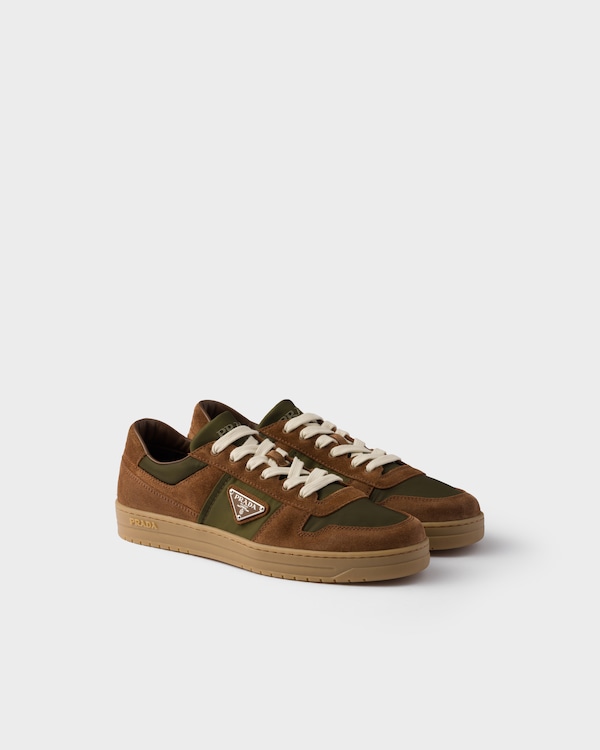 Downtown Re-Nylon and suede sneakers - Cocoa Brown/Moss Green Downtown Re-Nylon and suede sneakers - Cocoa Brown/Moss Green