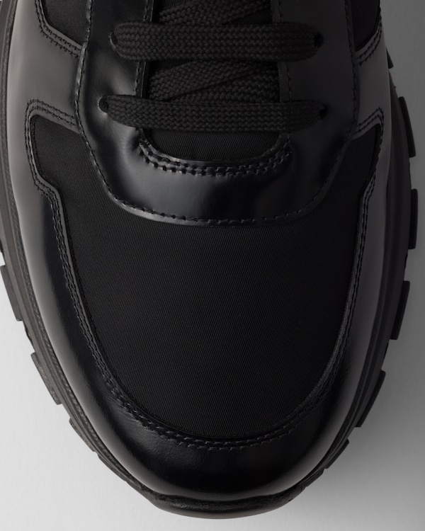 Prax 01 Re-Nylon and brushed leather sneakers - Black Prax 01 Re-Nylon and brushed leather sneakers - Black
