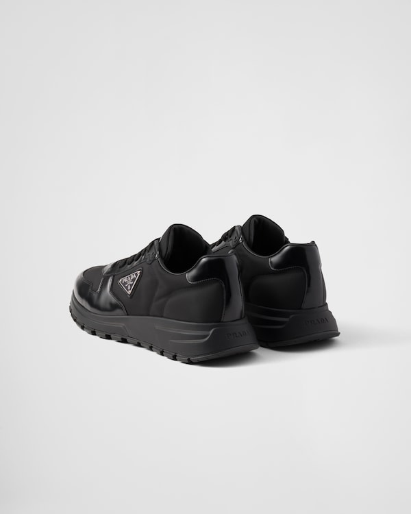 Prax 01 Re-Nylon and brushed leather sneakers - Black Prax 01 Re-Nylon and brushed leather sneakers - Black