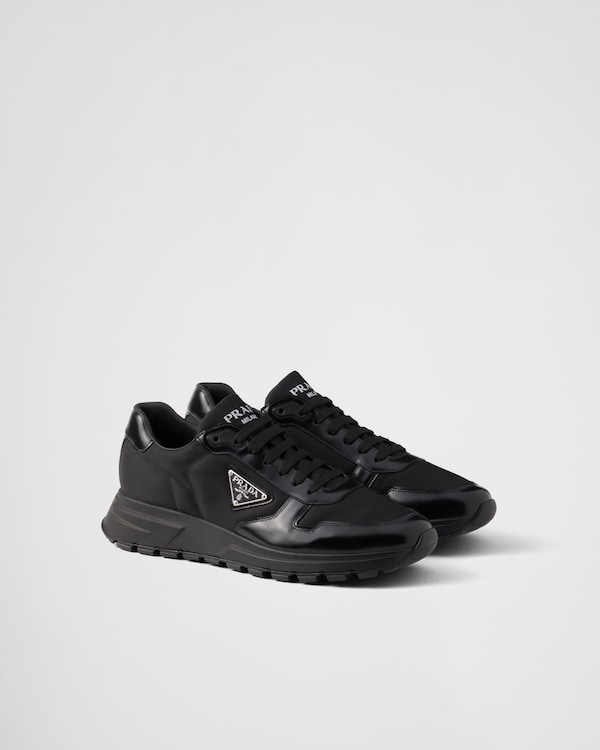Prax 01 Re-Nylon and brushed leather sneakers - Black Prax 01 Re-Nylon and brushed leather sneakers - Black