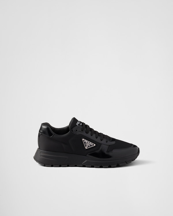 Prax 01 Re-Nylon and brushed leather sneakers - Black Prax 01 Re-Nylon and brushed leather sneakers - Black