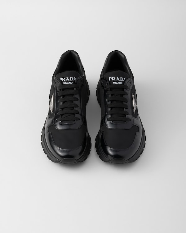 Prax 01 Re-Nylon and brushed leather sneakers - Black Prax 01 Re-Nylon and brushed leather sneakers - Black