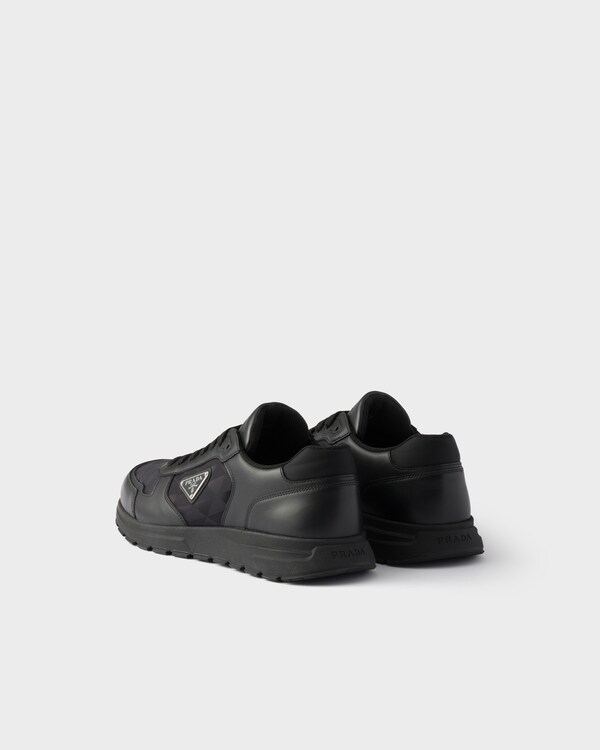 Prax 2.0 Re-Nylon与皮革运动鞋 - 黑色 Prax 2.0 Re-Nylon与皮革运动鞋 - 黑色
