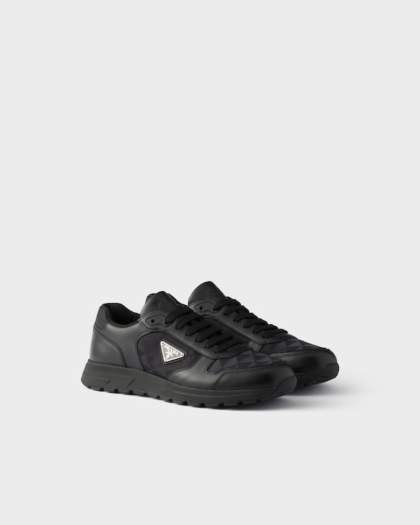 Prax 2.0 Re-Nylon与皮革运动鞋 - 黑色 Prax 2.0 Re-Nylon与皮革运动鞋 - 黑色