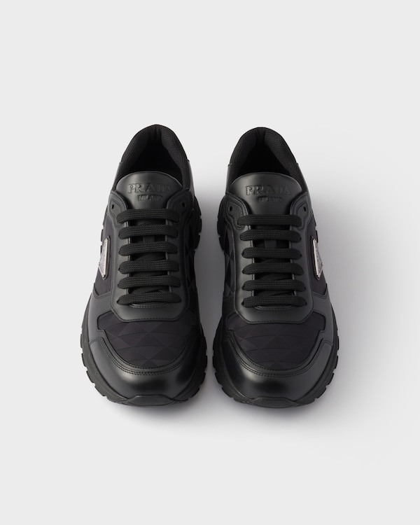 Prax 2.0 Re-Nylon与皮革运动鞋 - 黑色 Prax 2.0 Re-Nylon与皮革运动鞋 - 黑色