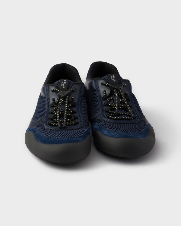 Speedrock leather and mesh fabric sneakers - Navy Speedrock leather and mesh fabric sneakers - Navy