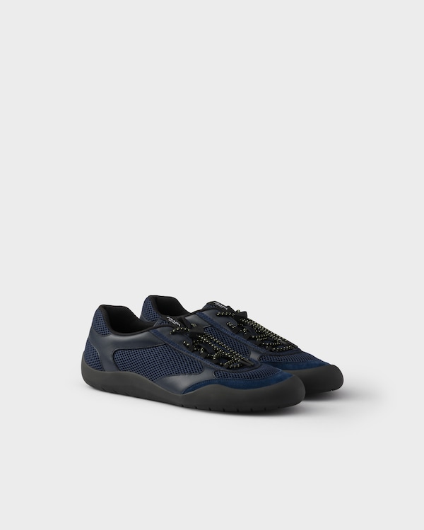 Speedrock leather and mesh fabric sneakers - Navy Speedrock leather and mesh fabric sneakers - Navy