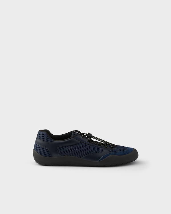 Speedrock leather and mesh fabric sneakers - Navy Speedrock leather and mesh fabric sneakers - Navy