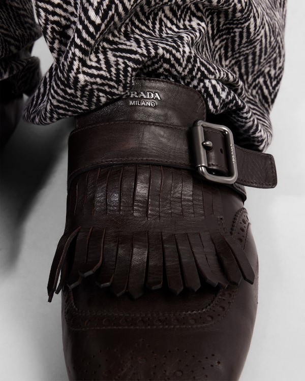 Shuffle fringed monk strap shoes - Dark Brown Shuffle fringed monk strap shoes - Dark Brown
