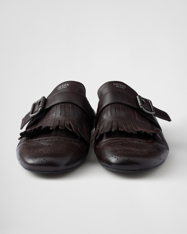 Shuffle fringed monk strap shoes - Dark Brown Shuffle fringed monk strap shoes - Dark Brown