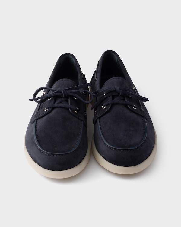 Suede boat shoes with laces - Navy Suede boat shoes with laces - Navy