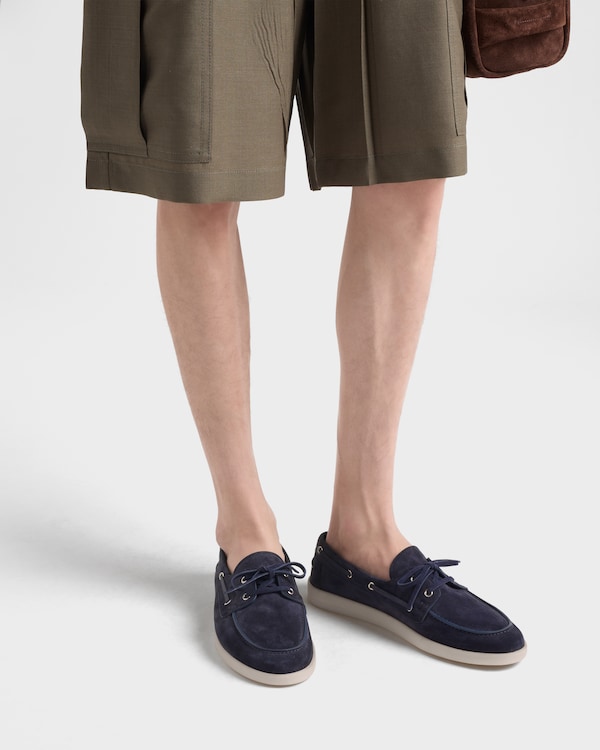 Suede boat shoes with laces - Navy Suede boat shoes with laces - Navy