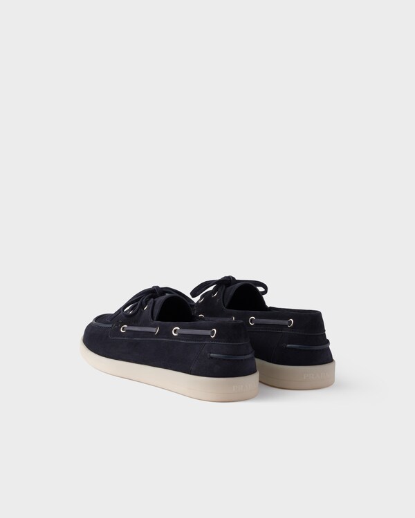 Suede boat shoes with laces - Navy Suede boat shoes with laces - Navy