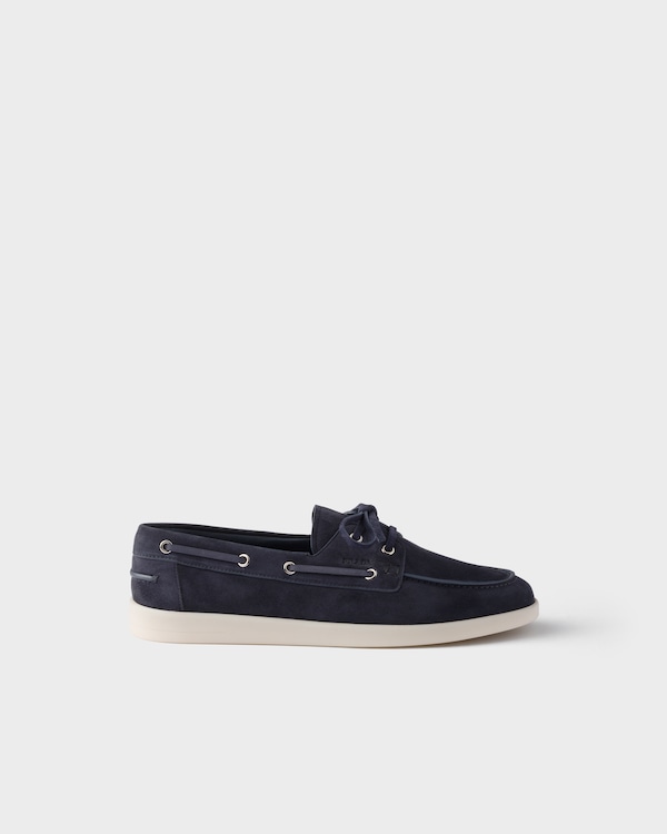 Suede boat shoes with laces - Navy Suede boat shoes with laces - Navy
