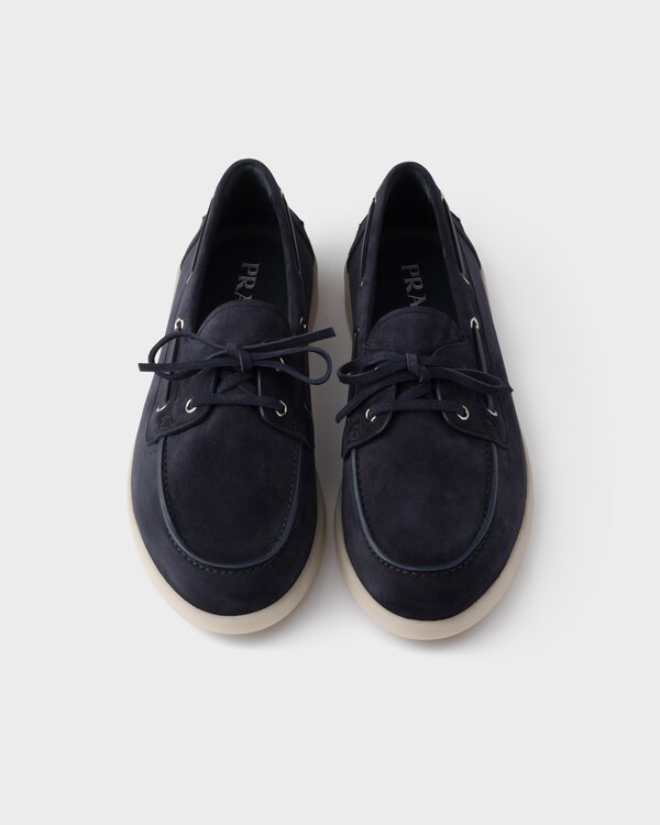 Suede boat shoes with laces - Navy Suede boat shoes with laces - Navy