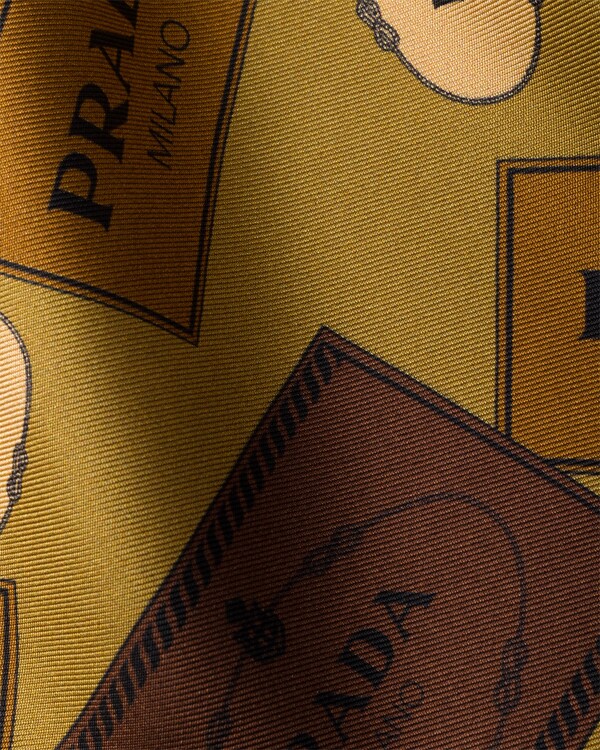 Printed twill scarf 55 - Ebony Printed twill scarf 55 - Ebony