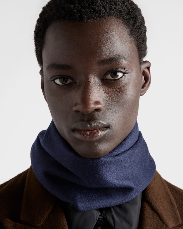 Double cashmere scarf - Blue/Camel Double cashmere scarf - Blue/Camel