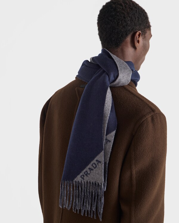 Double cashmere scarf - Blue/Slate Gray Double cashmere scarf - Blue/Slate Gray