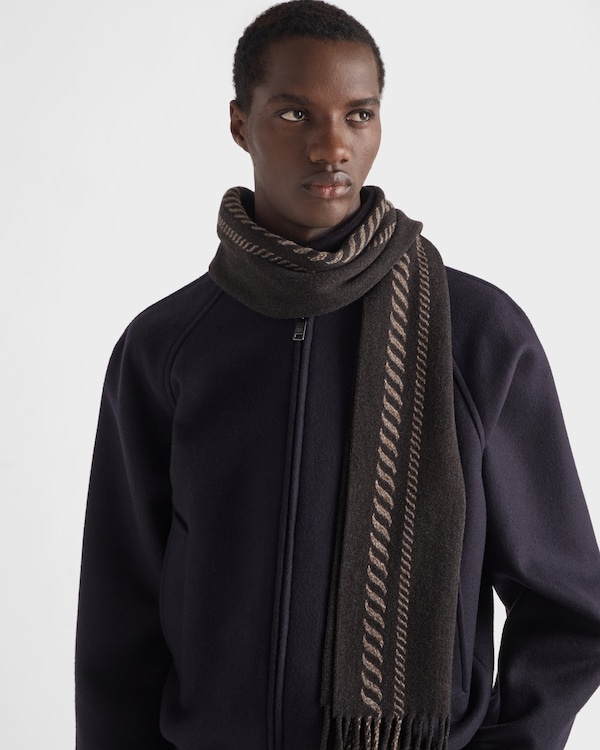 Wool and cashmere scarf - Ebony Wool and cashmere scarf - Ebony