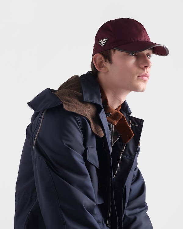 Prada Speedrock Re-Nylon棒球帽 - 酒红色 Prada Speedrock Re-Nylon棒球帽 - 酒红色