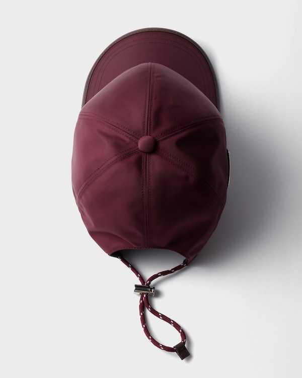 Prada Speedrock Re-Nylon棒球帽 - 酒红色 Prada Speedrock Re-Nylon棒球帽 - 酒红色