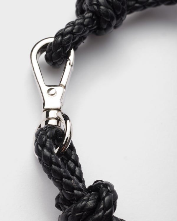 Braided nappa leather bracelet - Black Braided nappa leather bracelet - Black