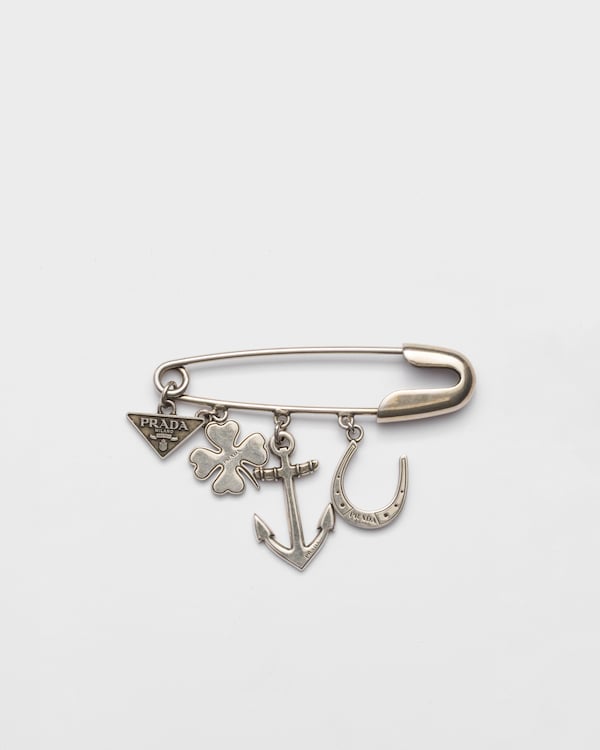 Metal brooch - Dark Grey Metal brooch - Dark Grey