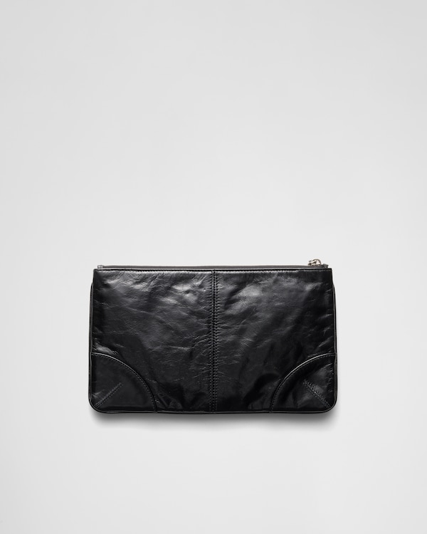 Leather pouch - Black Leather pouch - Black